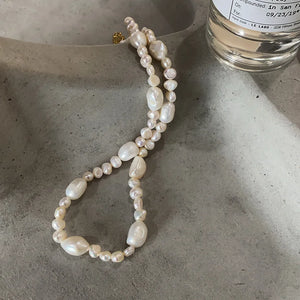 925 Silver Dysmorphism Baroque Pearls Pendant Necklace C-B870