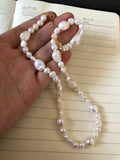 925 Silver Dysmorphism Baroque Pearls Pendant Necklace C-B870