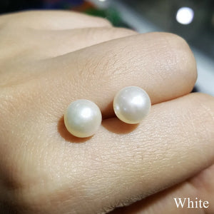 Freshwater Natural Pearl 7-8mm Earrings Silver 925 Stud Earrings for Women