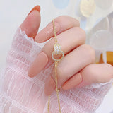 14k Zircon Adjustable Bracelet, Waterproof Chain Jewelry