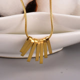 18K Yellow Necklace Small Square Clavicle Chain Women Ins Jewelry