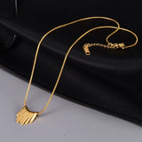 18K Yellow Necklace Small Square Clavicle Chain Women Ins Jewelry