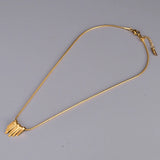 18K Yellow Necklace Small Square Clavicle Chain Women Ins Jewelry