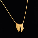 18K Yellow Necklace Small Square Clavicle Chain Women Ins Jewelry