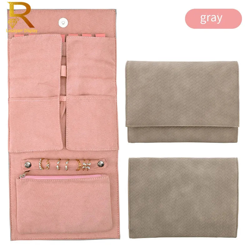 Velvet Jewelry Organizer Travel Bag for Necklaces Rings Earrings