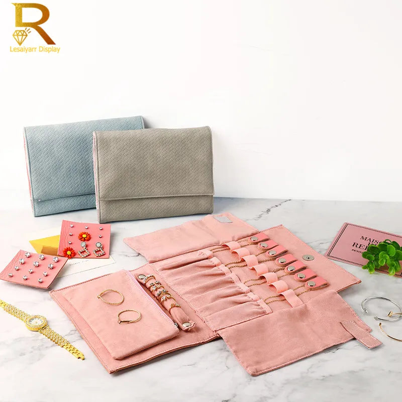 Velvet Jewelry Organizer Travel Bag for Necklaces Rings Earrings