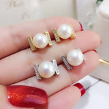 3Pcs S925 Silver Pearl Earrings Holder+Pendant+Ring Settings