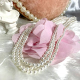 4mm 3-Layer Shell Pearl Necklace 925 Silver Classic Jewelry