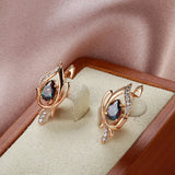 Rose Vintage Drop Earrings with Zircon Gradient