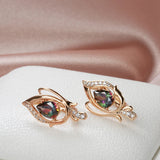 Rose Vintage Drop Earrings with Zircon Gradient