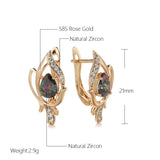 Rose Vintage Drop Earrings with Zircon Gradient