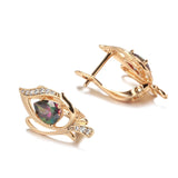 Rose Vintage Drop Earrings with Zircon Gradient
