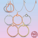 925 Silver O Pendant O Charms Fit Necklace DIY Basic Chain For Women Jewelry