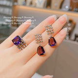925 Silver AAAAA CZ Leopard Pearl Pendant Necklace & Ring Set