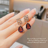 925 Silver AAAAA CZ Leopard Pearl Pendant Necklace & Ring Set