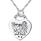 925 Sterling Silver I Love You To The Moon And Back Pendant Necklace