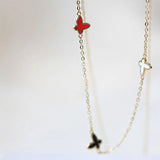 925 Silver Butterfly Pendant Necklace Choker Women Girl Fine Jewelry