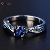 925 Silver Women's Gem Stone Engagement Ring