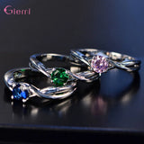 925 Silver Women's Gem Stone Engagement Ring
