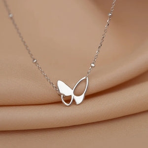925 Silver Butterfly Necklace for Women Wedding Party