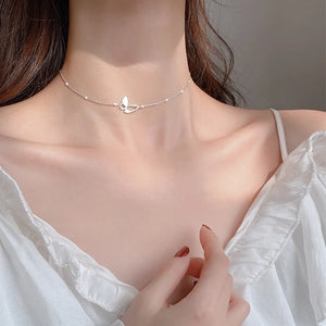 925 Silver Butterfly Necklace for Women Wedding Party