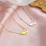925 Silver Butterfly Necklace for Women Wedding Party