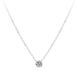 925 Silver Zircon Geometry Necklace 0.3/0.4/0.5cm O-Chain Women Gift