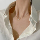 925 Silver Zircon Geometry Necklace 0.3/0.4/0.5cm O-Chain Women Gift