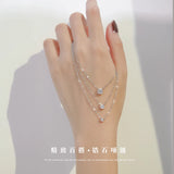 925 Silver Zircon Geometry Necklace 0.3/0.4/0.5cm O-Chain Women Gift