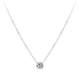 925 Silver Zircon Geometry Necklace 0.3/0.4/0.5cm O-Chain Women Gift