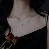 925 Silver Zircon Geometry Necklace 0.3/0.4/0.5cm O-Chain Women Gift