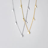 925 Silver Moon Star Pendant Necklace Women Star Chokers