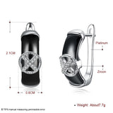 925 Silver Stud Earrings S925 Zircon Ceramic Lady Party Jewelry