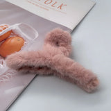 Winter Plush Hair Claw Crab Women Girls Hairpins Faux Fur Clip Barrette Headwear