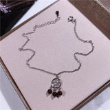 925 Silver Pendant Anklet Women Statement Ankle Bracelet