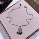 925 Silver Pendant Anklet Women Statement Ankle Bracelet