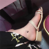 925 Silver Pendant Anklet Women Statement Ankle Bracelet