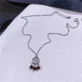 925 Silver Pendant Anklet Women Statement Ankle Bracelet