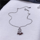 925 Silver Pendant Anklet Women Statement Ankle Bracelet