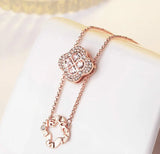 Charming Clover Necklace For Women Austrian Crystal Flower Pendant
