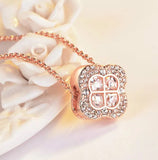 Charming Clover Necklace For Women Austrian Crystal Flower Pendant