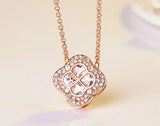 Charming Clover Necklace For Women Austrian Crystal Flower Pendant
