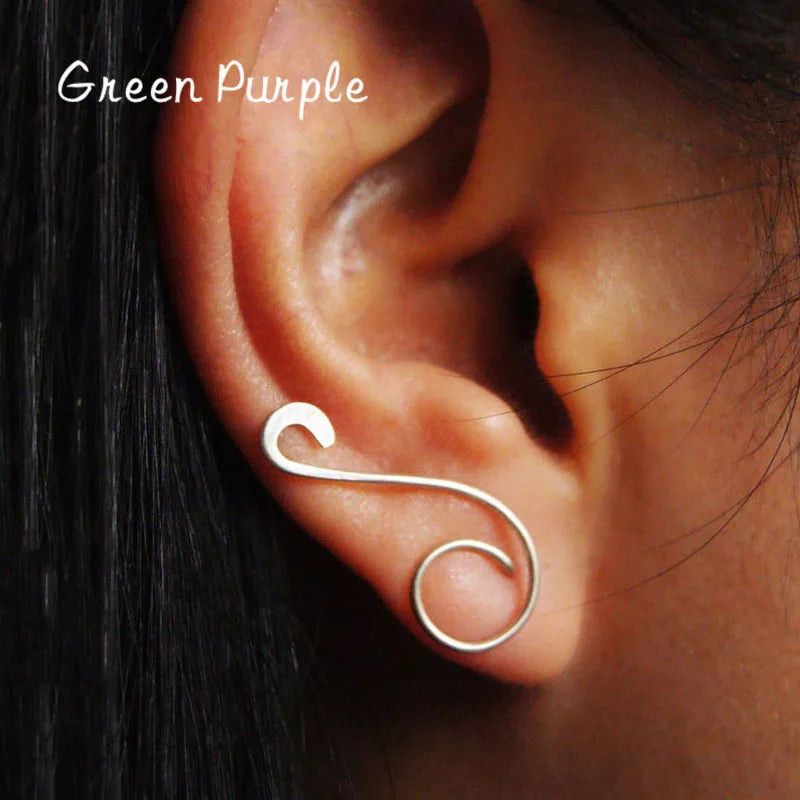14k Filled Circle Earrings Punk Minimalist Ear Clip Jewelry