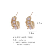 Artificial Pearl Metal Twist Hoop Earrings Party Jewelry Gift