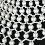 Pearl Shawl Necklace Hand Woven Retro Beaded Sweater Chain