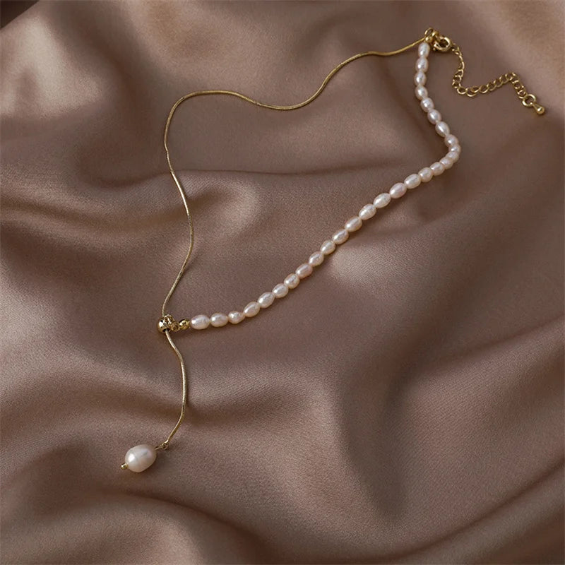 Baroque Freshwater Pearls Choker Necklace Women Party Jewelry N607