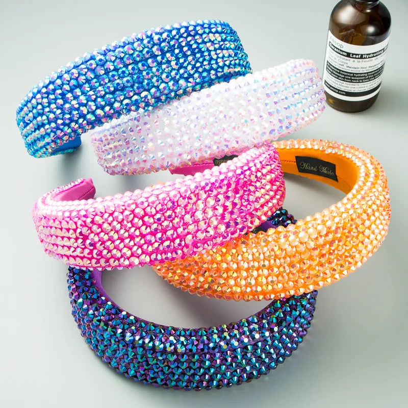Baroque Crystal Headband Colorful Beaded Hairband