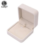 Beige Velvet Jewelry Display Case Wedding Ring Earrings Necklace Bracelet Storag