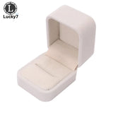 Beige Velvet Jewelry Display Case Wedding Ring Earrings Necklace Bracelet Storag