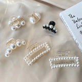 Big Pearl Hair Claw Hairpin Barrettes Hairgrip Hair Clips Crab Headwear